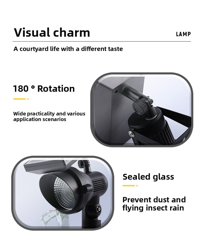 10W Integrated Solar LED Waterproof RGB High-Brightness Solar Garden Lights for Outdoor