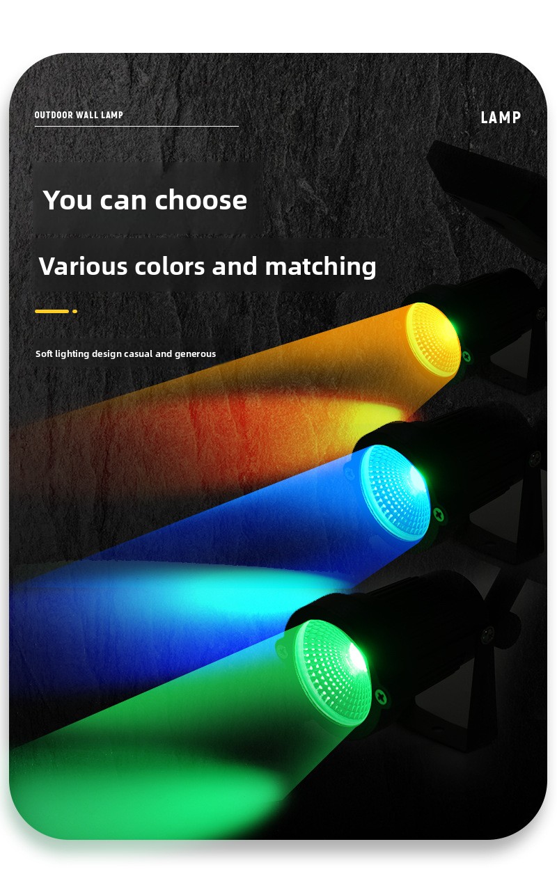 10W Integrated Solar LED Waterproof RGB High-Brightness Solar Garden Lights for Outdoor