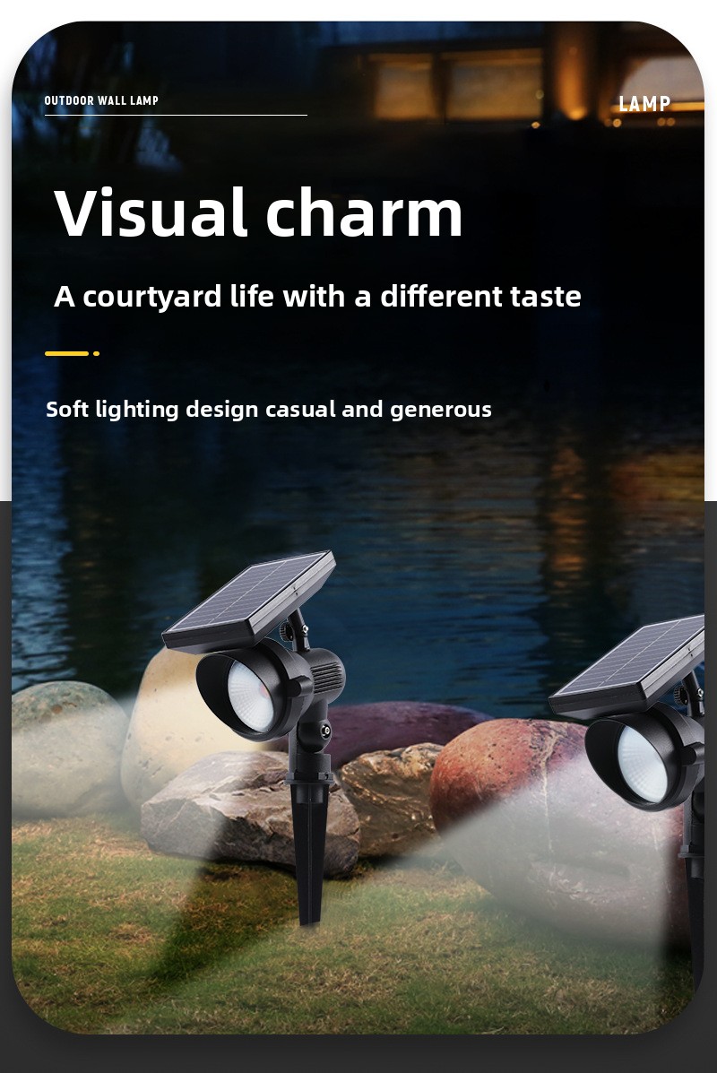 10W Integrated Solar LED Waterproof RGB High-Brightness Solar Garden Lights for Outdoor