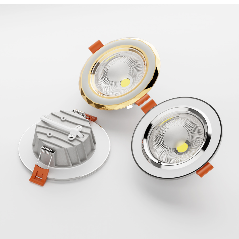 Modern Ultra-Slim 5W/7W LED Ceiling Flat Panel Golden Rim Recessed Downlight DL1920picture3