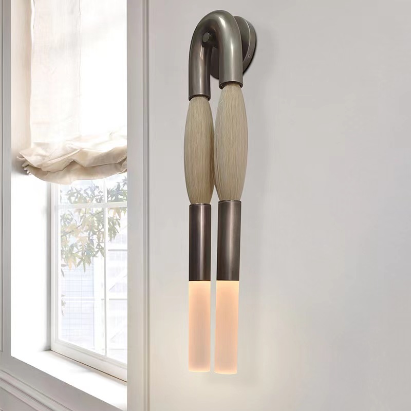 Postmodern Horsehair Wall Sconce Hotel Bedroom Bedside Corridor Background Wall Lamp WL5100picture3