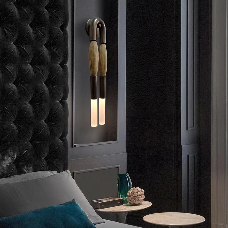 Postmodern Horsehair Wall Sconce Hotel Bedroom Bedside Corridor Background Wall Lamp WL5100picture4
