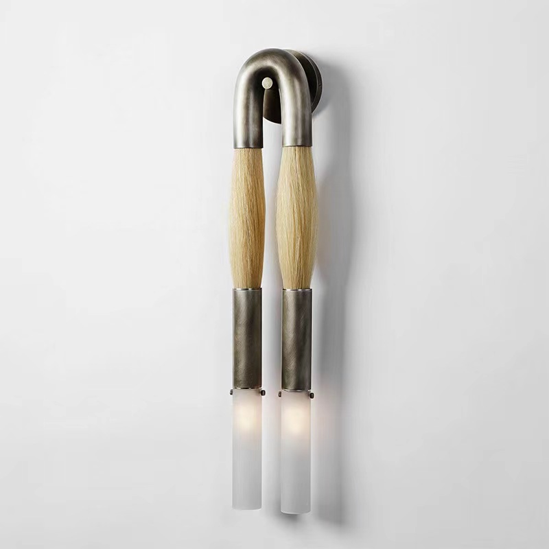 Postmodern Horsehair Wall Sconce Hotel Bedroom Bedside Corridor Background Wall Lamp WL5100picture5