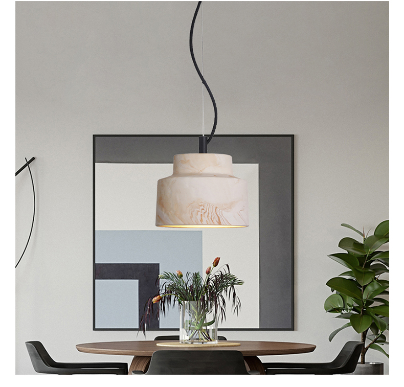 Modern Marble Chandelier Minimalist Alabaster Villa LED Bulb Kitchen Island Pendant Light PEN1770picture3