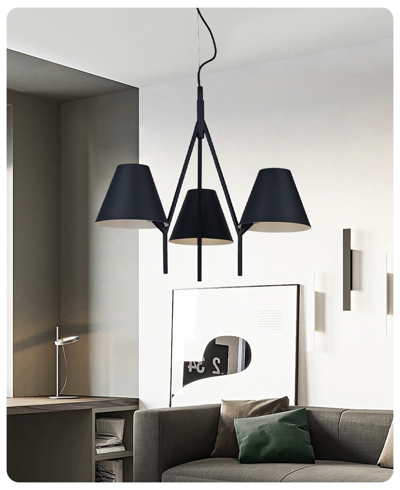 Custom-Made American Style Modern Pendant Light Three-Head Simple Bar Lamp for Restaurant Living Room Middle Hanging Long Shape