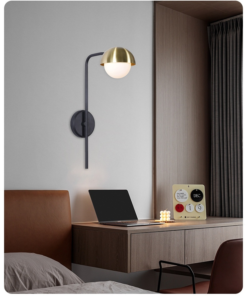Custom Mini American LED Light Iron Body Wall Lamp for Living Room for Bedroom Corridor Aisle Balcony-Mini Glass Wall Light
