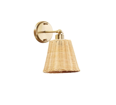 Retro Woven for Kitchen Dining & Living Room Free Charging Wiring Bamboo Wall Lamp BBR240