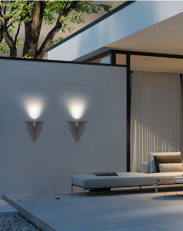 Modern Outdoor Home Garden Wall Lamps Triangle Aluminum LED Light Exterior Wall Mounted