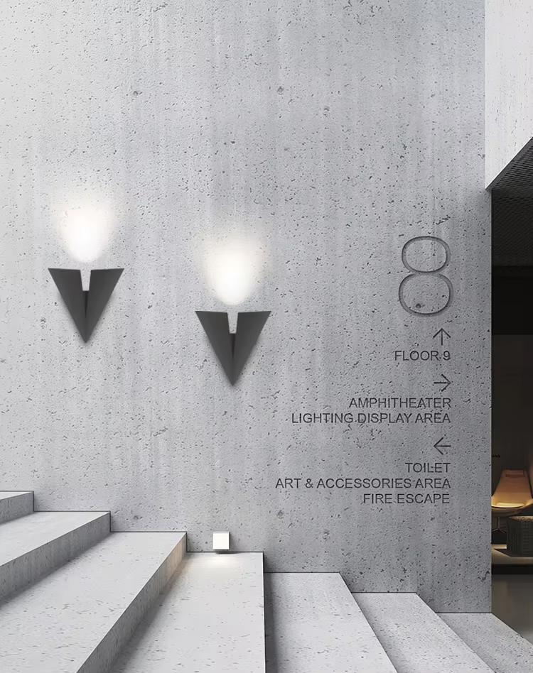 Modern Outdoor Home Garden Wall Lamps Triangle Aluminum LED Light Exterior Wall Mounted