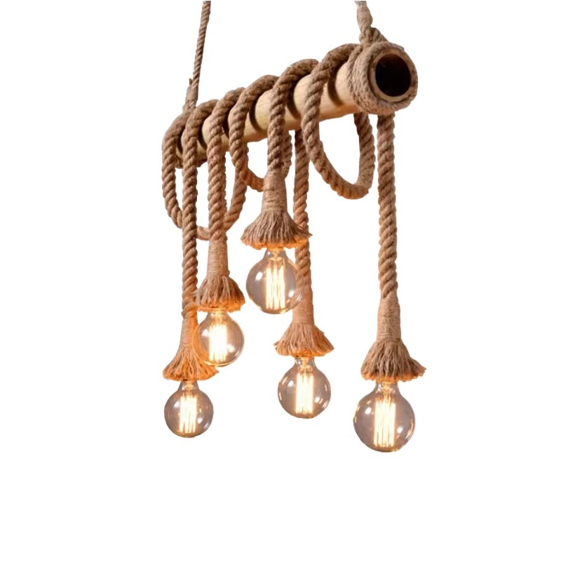 American Industrial Retro Loft Simple Creative Personality Lighting Hemp Rope Pendant Light NAS160