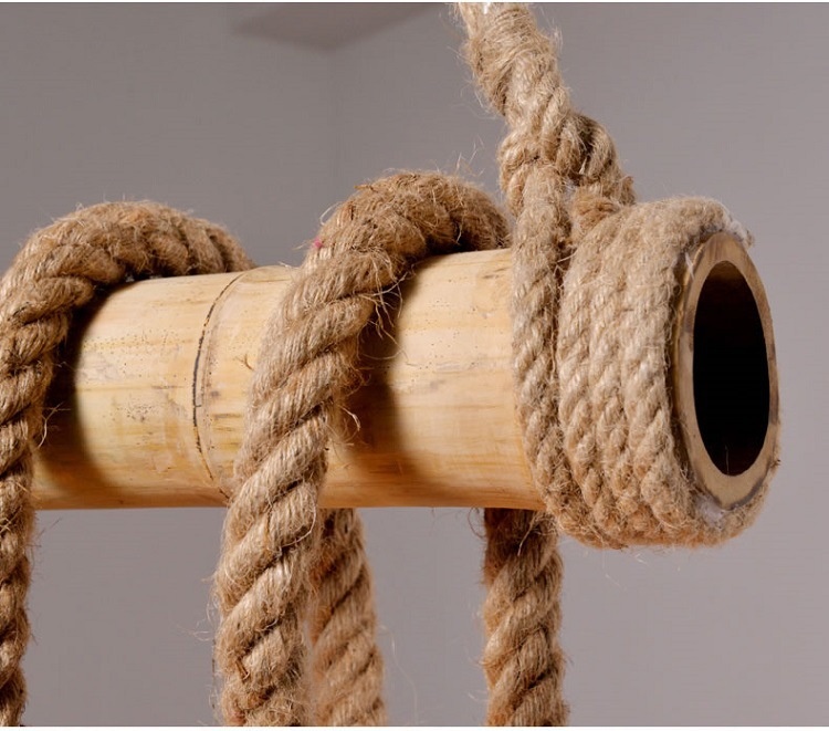 American Industrial Retro Loft Simple Creative Perso<i></i>nality Lighting Hemp Rope Pendant Light for Restaurant Bar Hotels-Middle