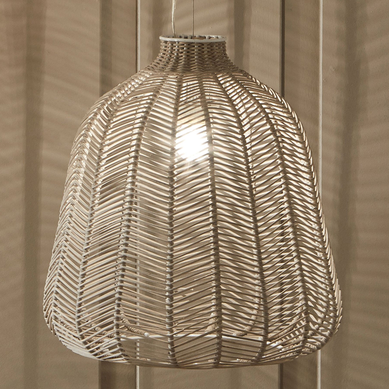 Wholesale Indoor Handmade Wicker Hanging Lamps Farmhouse Design Rattan Pendant Light Hat Shaped