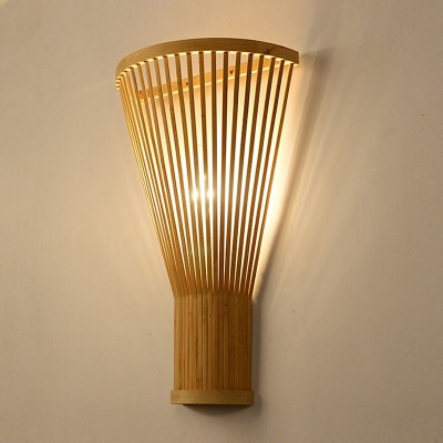 Creative Interior Bedroom Bedside Corridor Handmade Woven Light Bamboo Wall Lamp BBR250picture6