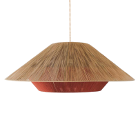 Indoor Handmade Wicker Hanging Lamps Farmhouse Hat Shaped Rattan Pendant Light BBR310