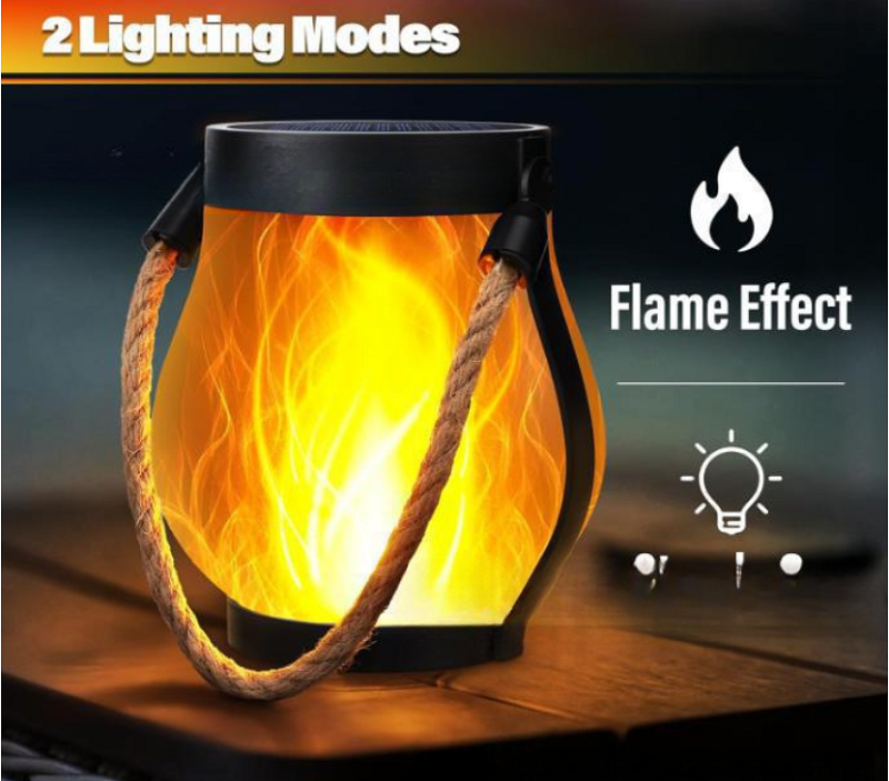 Shingel IP65 Waterproof USB Rechargeable Outdoor Multi-Functio<i></i>nal LED Lighting Flame Light Jute Hanging for Courtyard Decoration