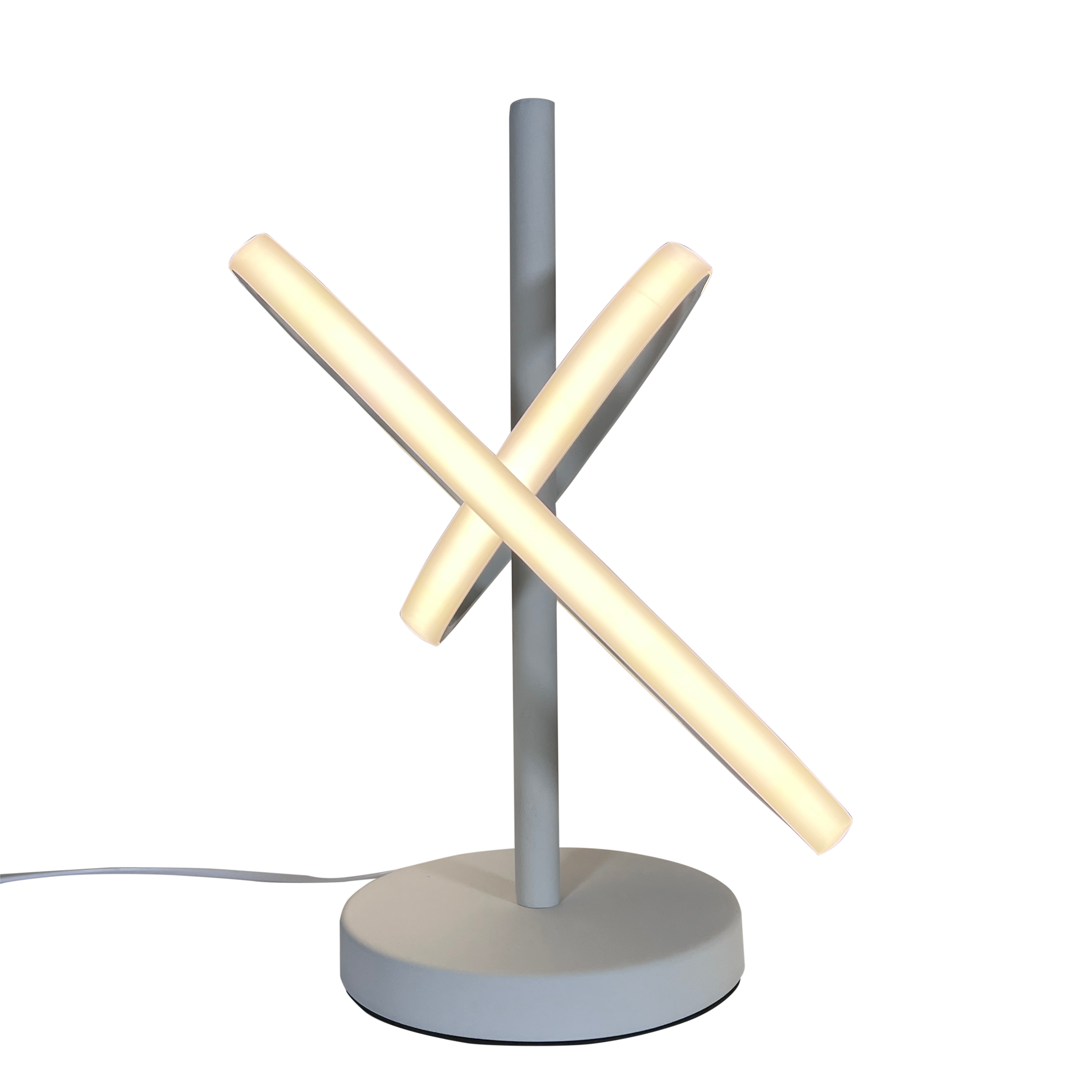 20W Sand White Finish Table Lamp with Novel Round Shade for Bedroom DTL3310