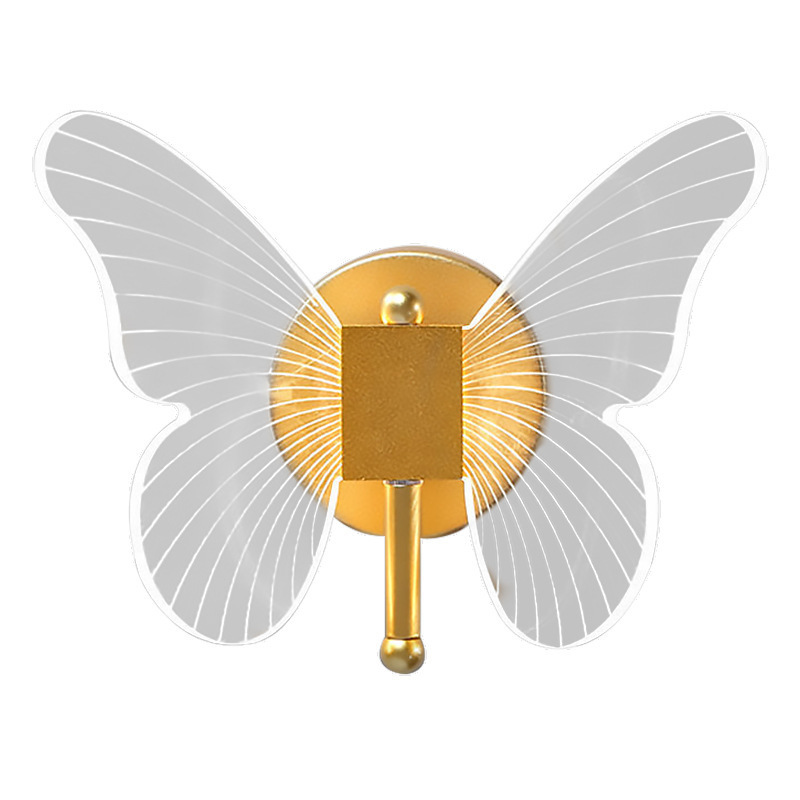 Modern Interior Bedroom Living Room Decorative Gold butterfly Wall Light WL6170