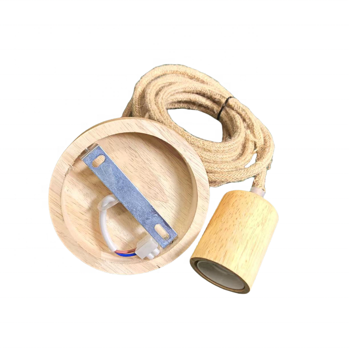 Retro Vintage DIY Lamp Cord Set Wood Screw Style Ceiling Rose Light RTS630picture2