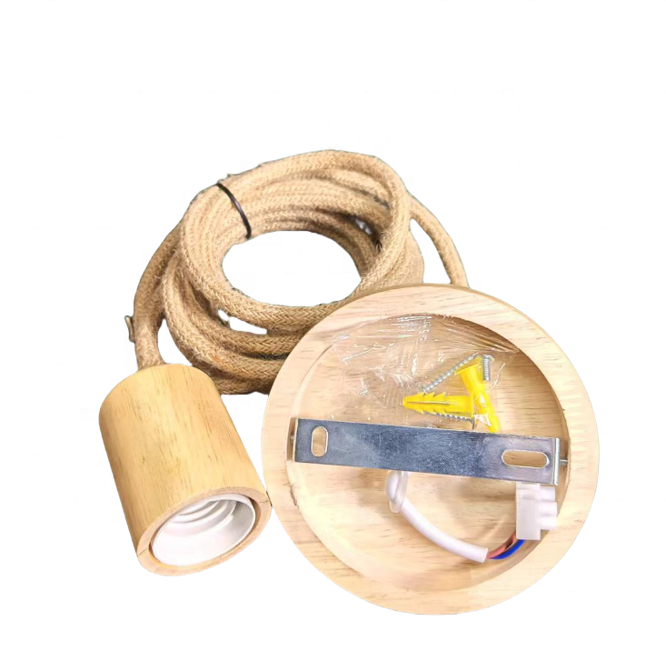 Retro Vintage DIY Lamp Cord Set Wood Screw Style Ceiling Rose Light RTS630picture4