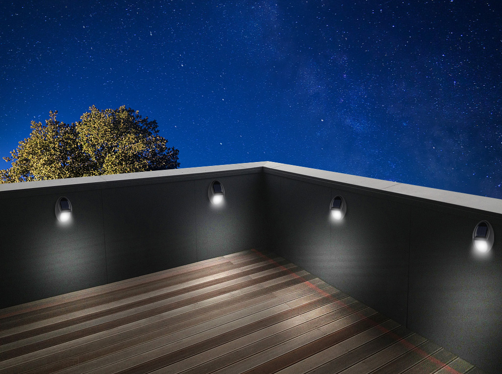 IP65 ABS Black Fence Patio Garden Lamps Waterproof Solar Security Wall Light SWL2370picture6