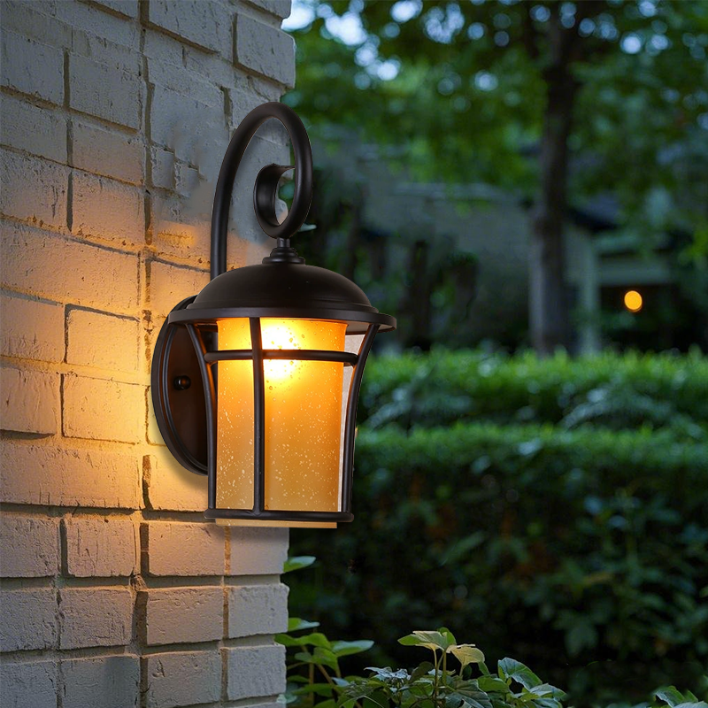 Retro Matte Black Outdoor IP65 Waterproof Patio Gate Balcony Wall Light RTS600picture6