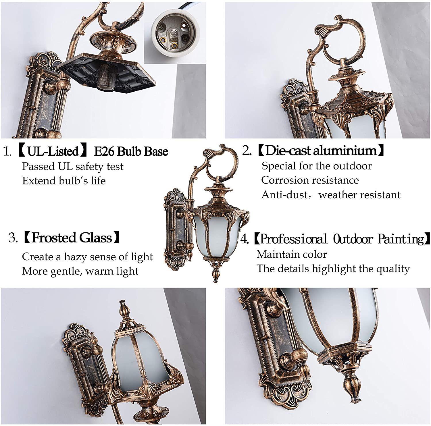 Classic Aluminum IP65 Waterproof Garden Outdoor LED Wall Lamps CMS280picture3