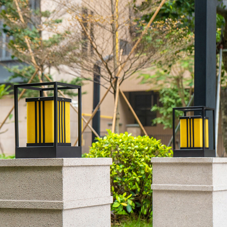 Stainless Iron Modern Column Lantern Solar Pillar Light PLR1420picture5