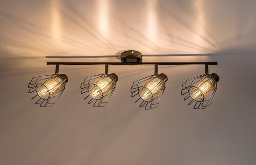 Retro Metal Cage Design Spotlight Pendant 4 Way Spot Lights RTS570picture3