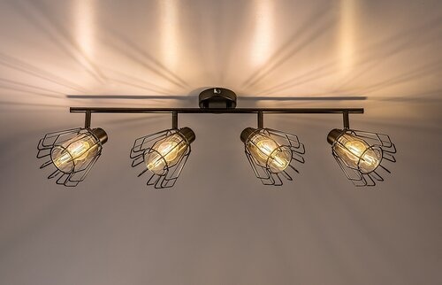 Retro Metal Cage Design Spotlight Pendant 4 Way Spot Lights RTS570picture4