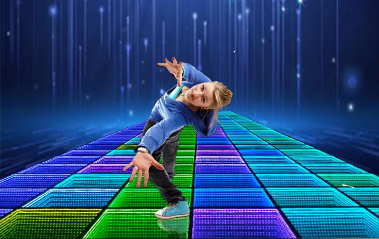 Led Abyss Floor Tile Light 3D Thousand-Layer Stainless Steel Mirror Panel Stage Customized Induction Lighting IP65 Dual Color