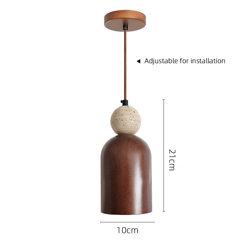 Japanese Wabi Sabi Cavity-Stone Bedroom Chandelier Wood Pendant Light JPS290picture3