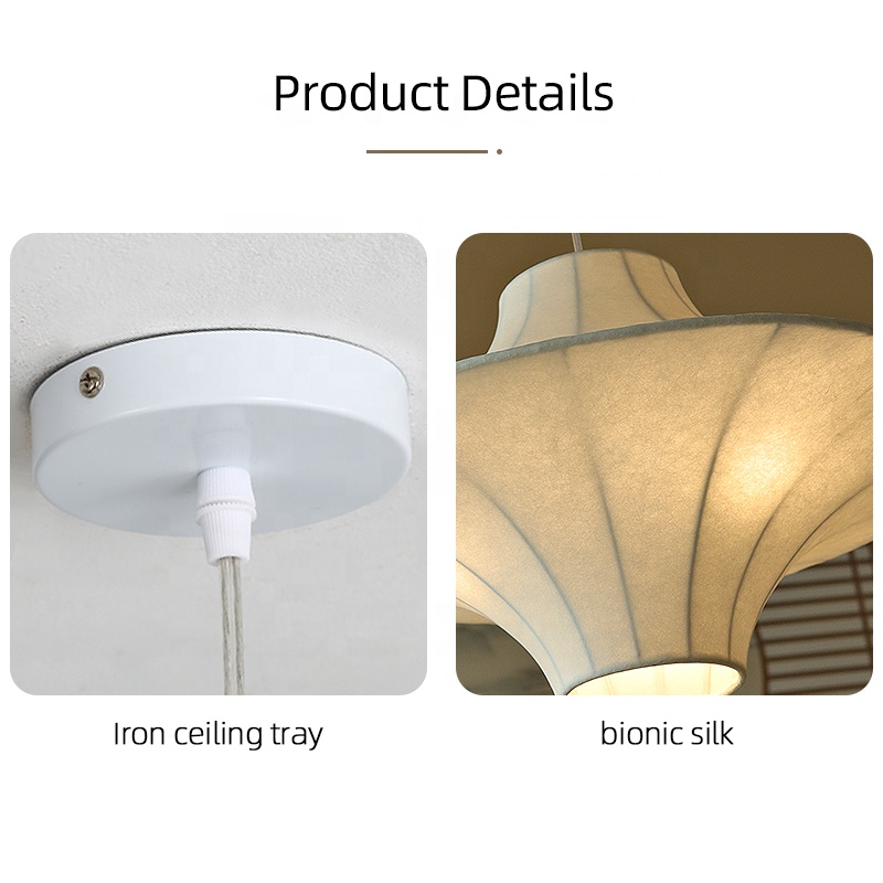 Japanese Wabi-Sabi Style Silk Pendant LED Ceiling Chandelier JPS270picture2