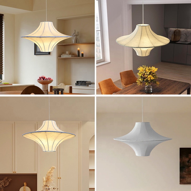 Japanese Wabi-Sabi Style Silk Pendant LED Ceiling Chandelier JPS270picture4