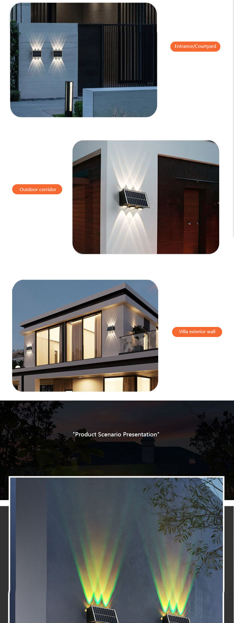 Wholesale Price Outdoor Waterproof Solar Wall Light Garden Lamp for Walkway Lawn Backyard Technology Solar Garden Led Lights