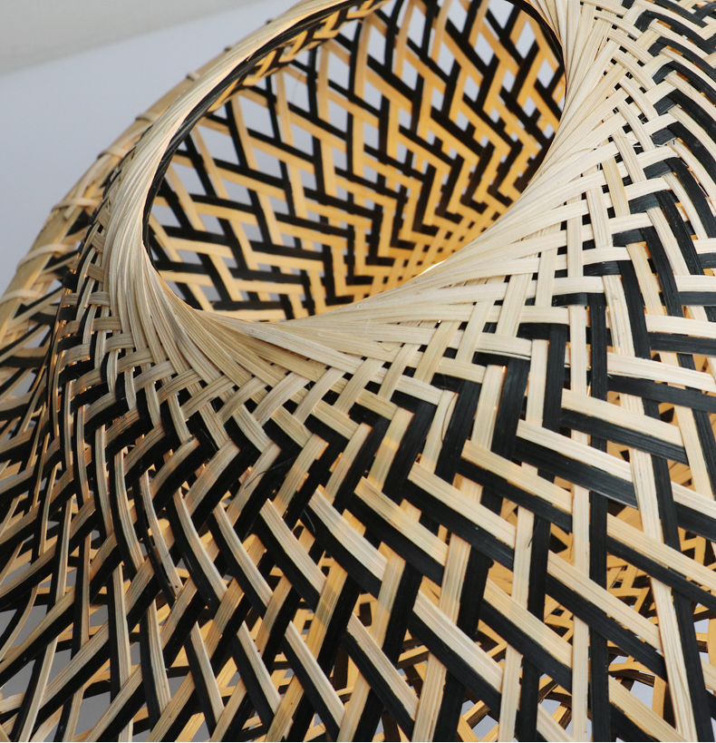 Japanese Wabi-sabi Rattan Light Fixtures Exquisite Handmade Bamboo JPS250picture3