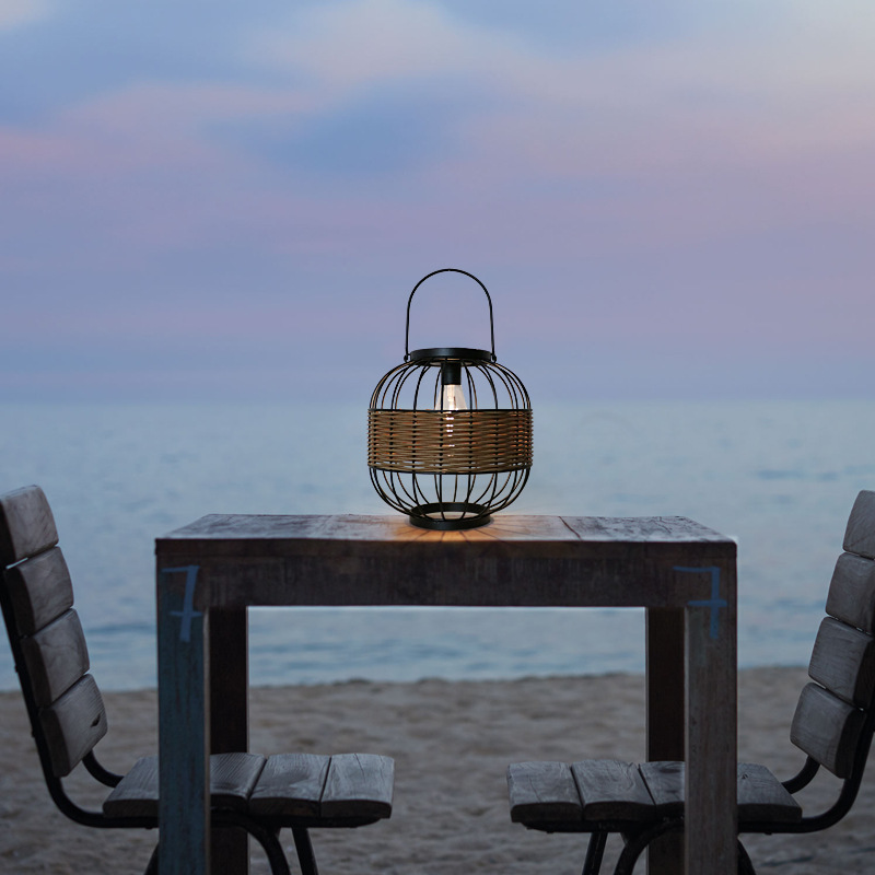 American Nordic Design Rattan Decor Waterproof Solar Rattan Table Lamp BBR350picture4
