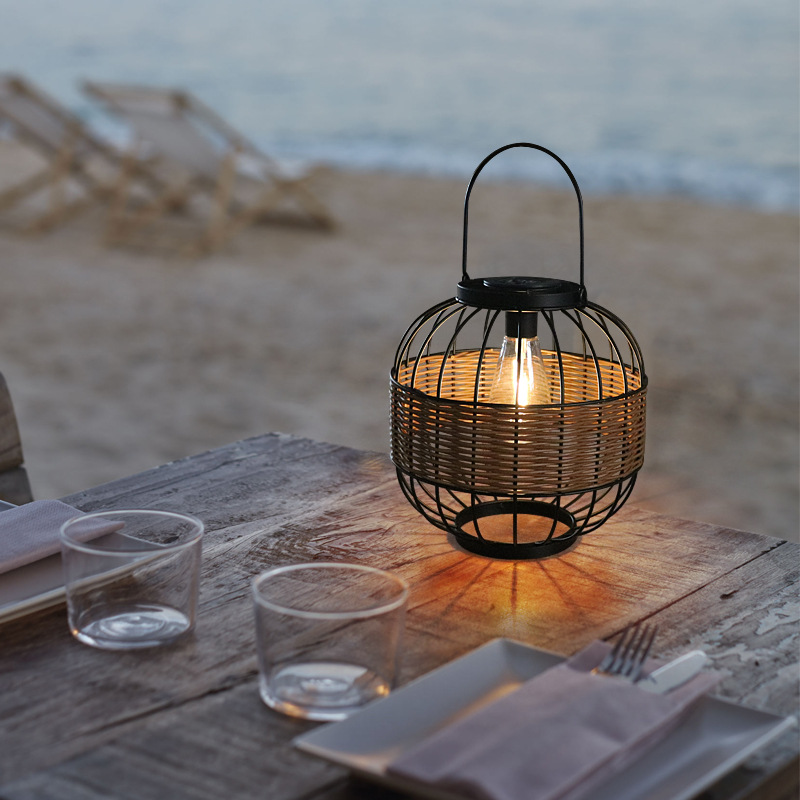 American Nordic Design Rattan Decor Waterproof Solar Rattan Table Lamp BBR350picture5