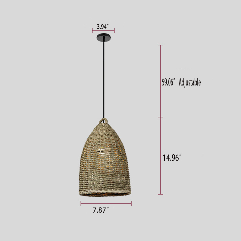 Nordic Vintage Handmade Rattan Pendant Light Japanese Vine Grass Rattan Light EUS490picture2