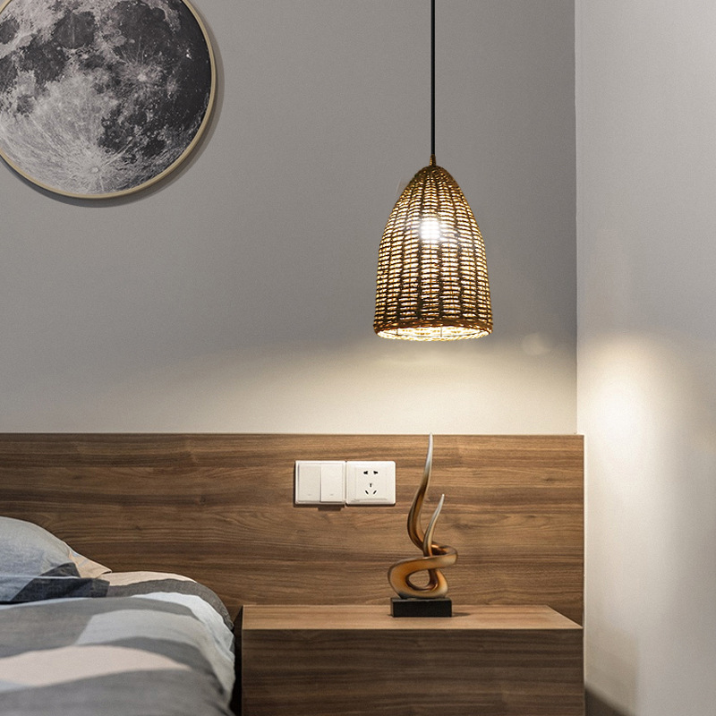 Nordic Vintage Handmade Rattan Pendant Light Japanese Vine Grass Rattan Light EUS490picture4