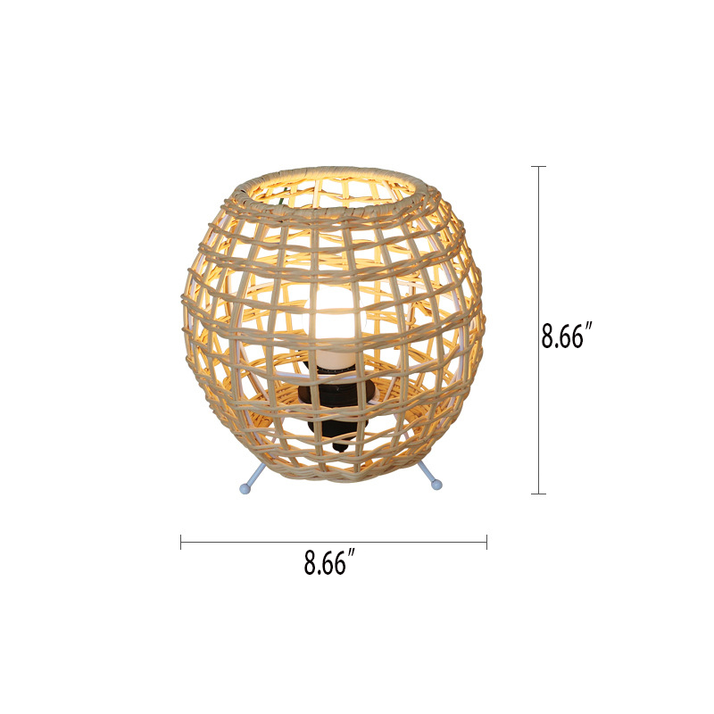 Retro Simple Rattan Ball Desk Lamp American Hand-woven Rattan Table Lamp RTS520picture2