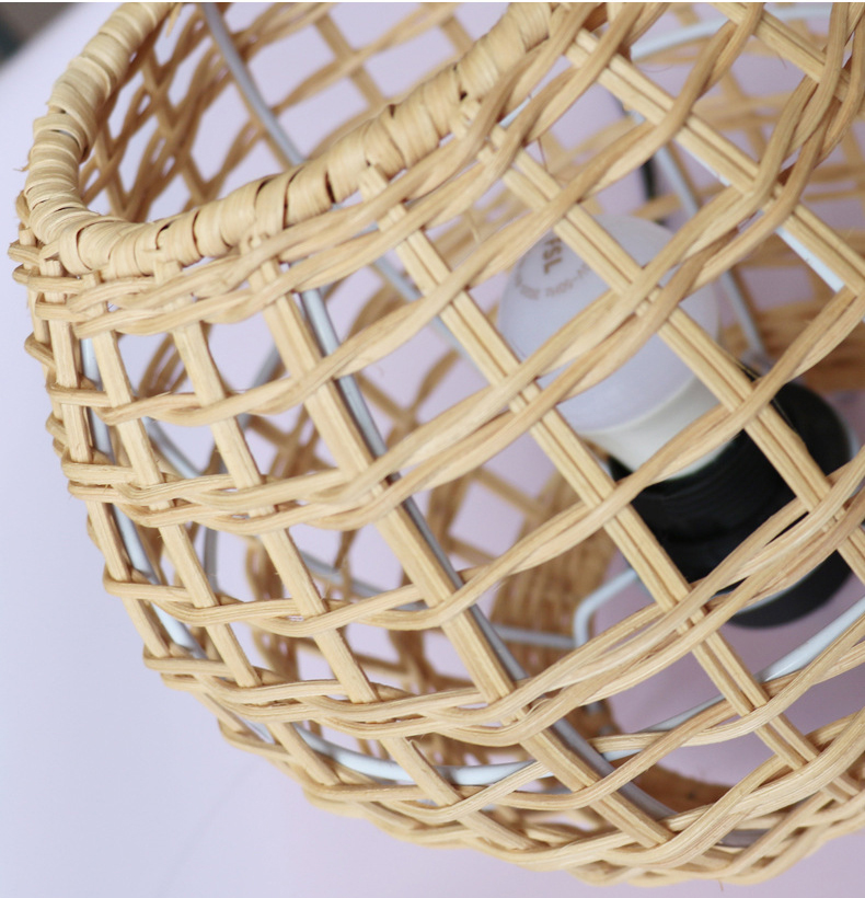 Retro Simple Rattan Ball Desk Lamp American Hand-woven Rattan Table Lamp RTS520picture3