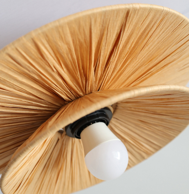 Japanese Handmade Raffia Wall Lamp Wabi Sabi Raffia Decorative JPS240picture3