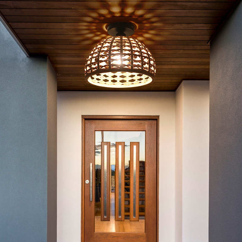 Japanese Rattan Semi Flush Mount Ceiling Light JPS230picture6