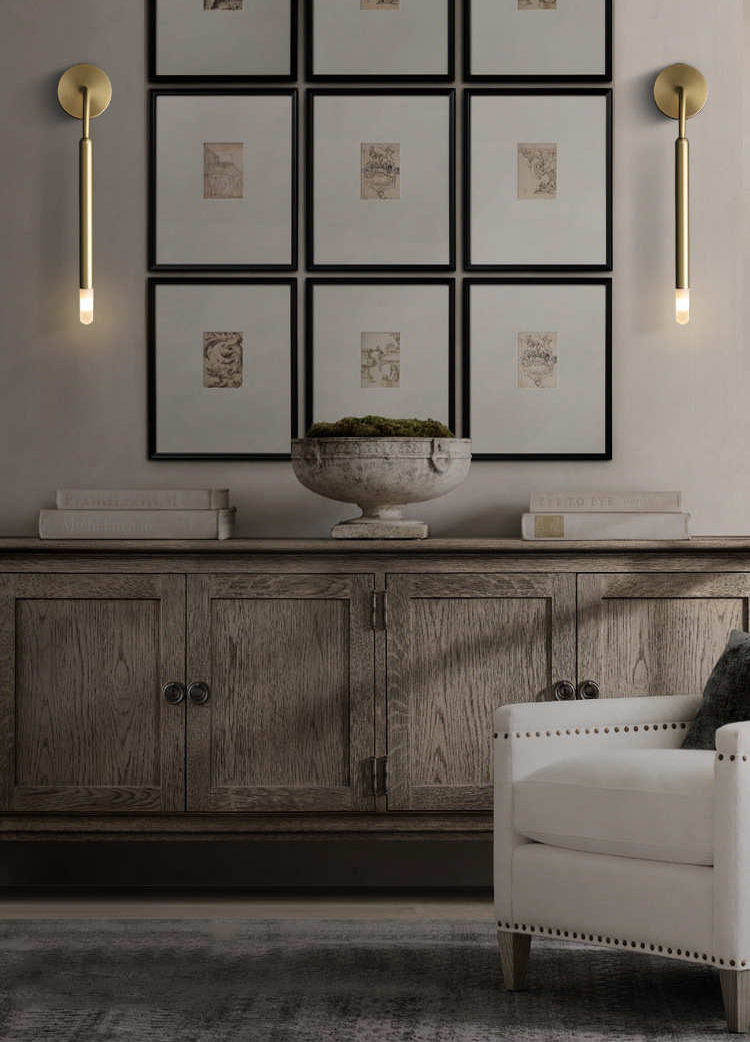 American Modern Gold Solid Brass LED Wall Light NAS190picture4