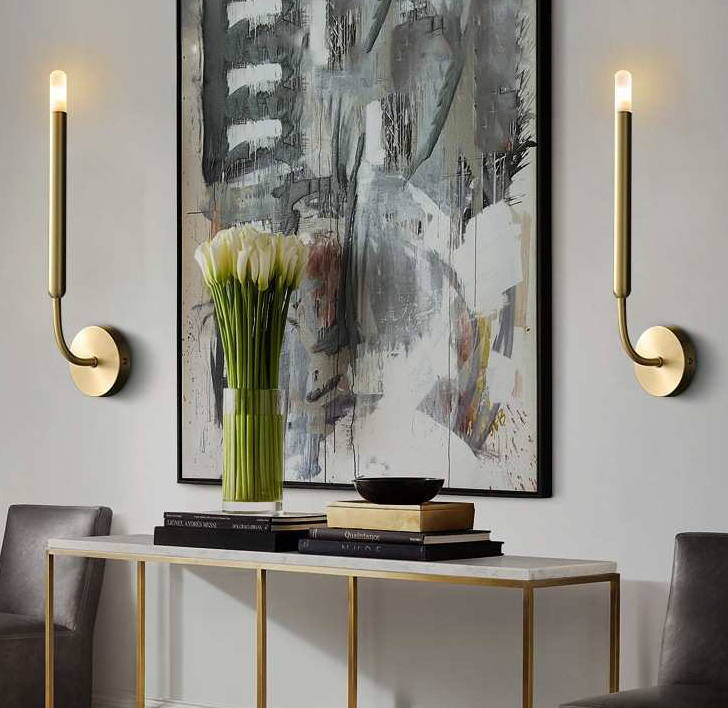 American Modern Gold Solid Brass LED Wall Light NAS190picture5