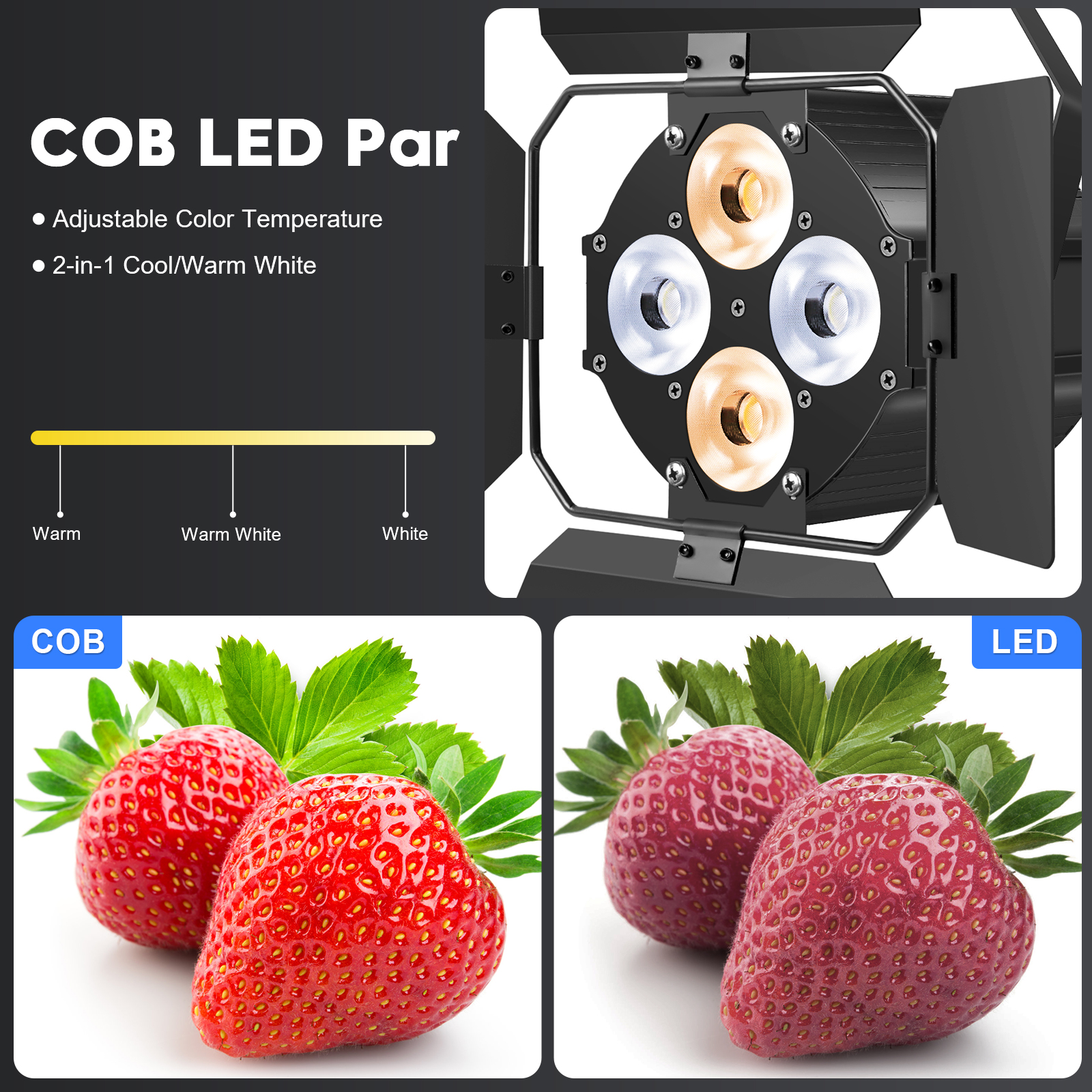 120W LED Par Light DMX512 Stage Light With Barndoors for Theater Studio Photostudio PHT490picture3