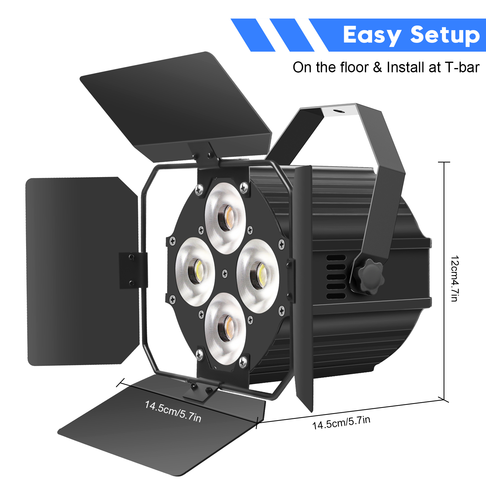 120W LED Par Light DMX512 Stage Light With Barndoors for Theater Studio Photostudio PHT490picture6