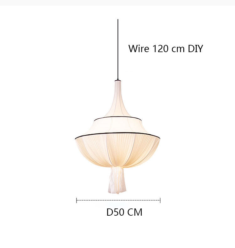 Modern Nordic Luxury Integrated Hotel Church White Fabric Chandelier Pendant Lights RGS200picture2