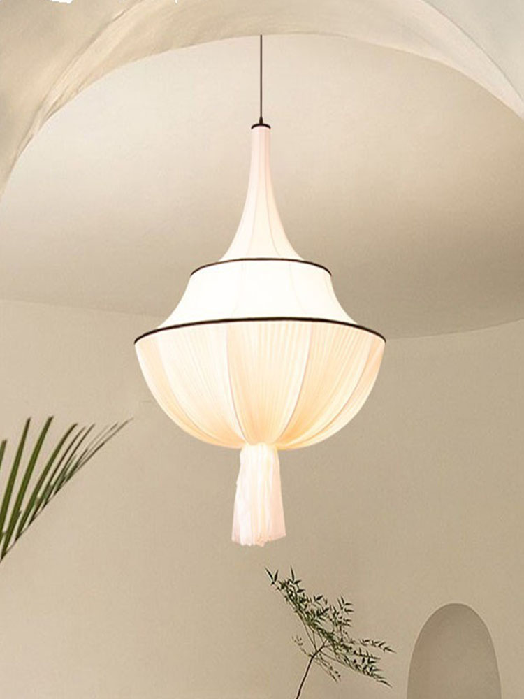 Modern Nordic Luxury Integrated Hotel Church White Fabric Chandelier Pendant Lights RGS200picture3