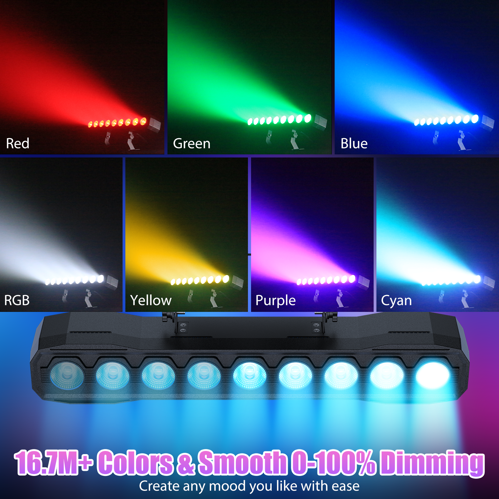60W 9LEDs RGBW KTV Lights Bar Party Wash Light Strobe Effect DJ Light SBL270picture4